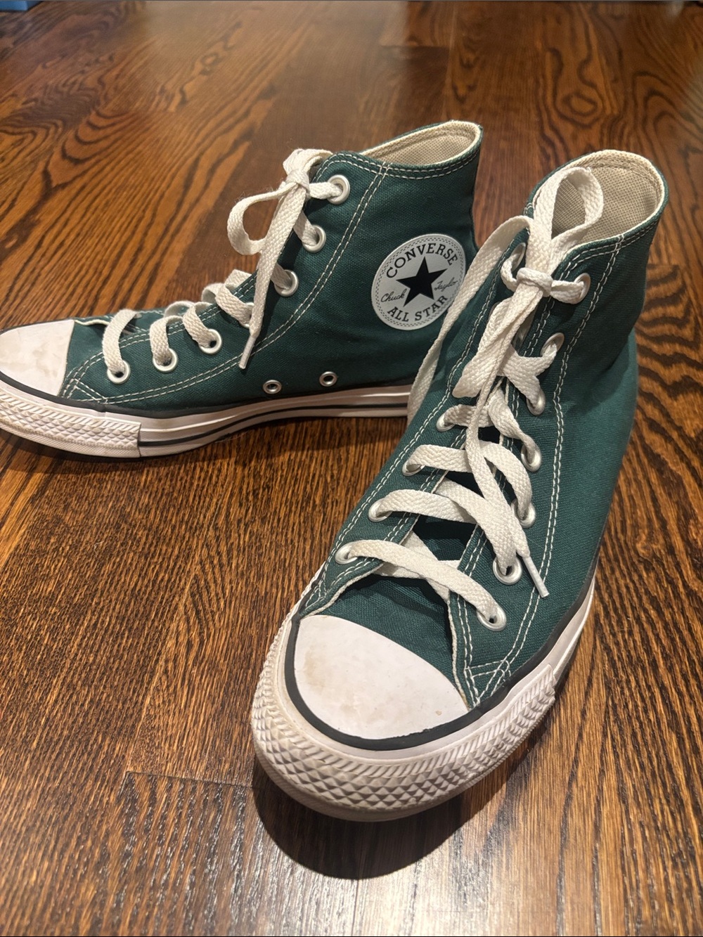 Converse Chuck Taylor All Star High Top Sneakers in Green and White